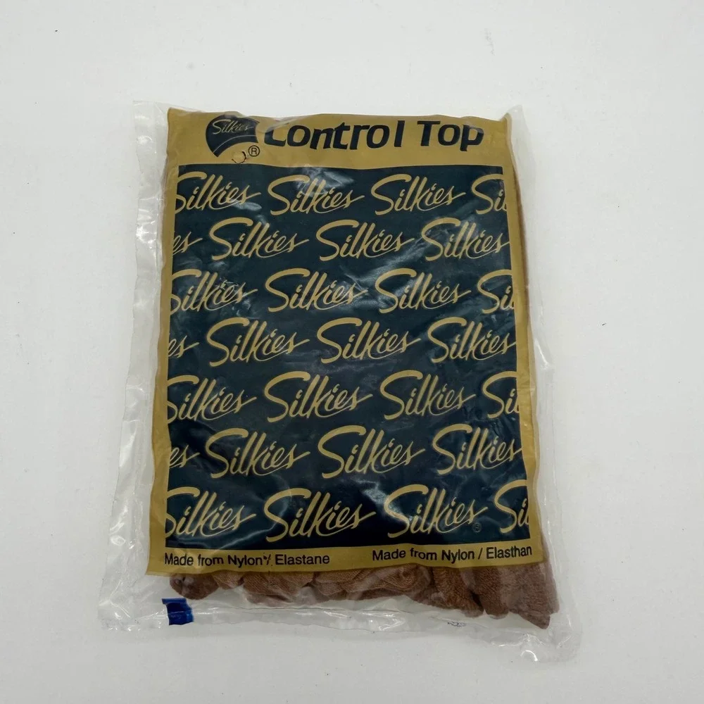 Silkies Control Top Pantyhose Beige Queen Size Vintage X-Large Honey USA Made